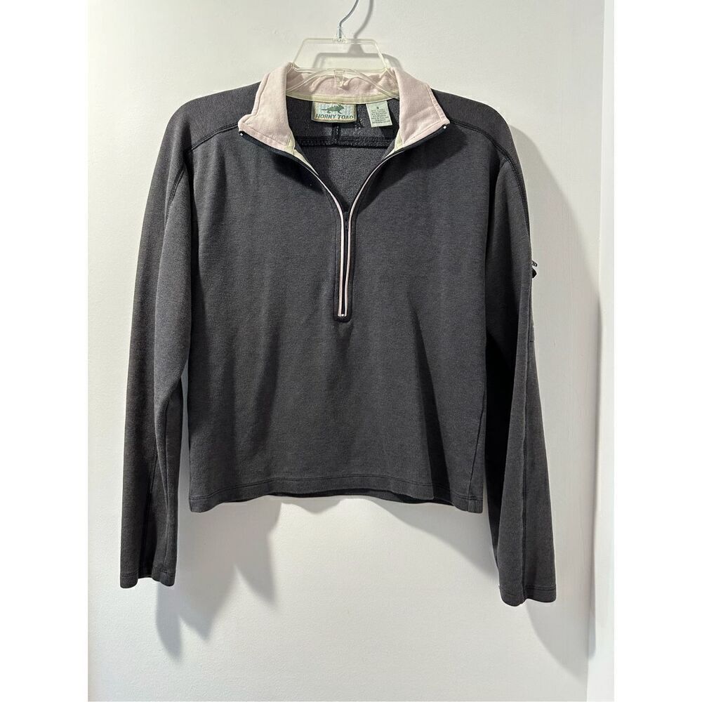 Horny Toad women’s gray 1/4 zip cropped sweatshirt size Small.  #44-1611